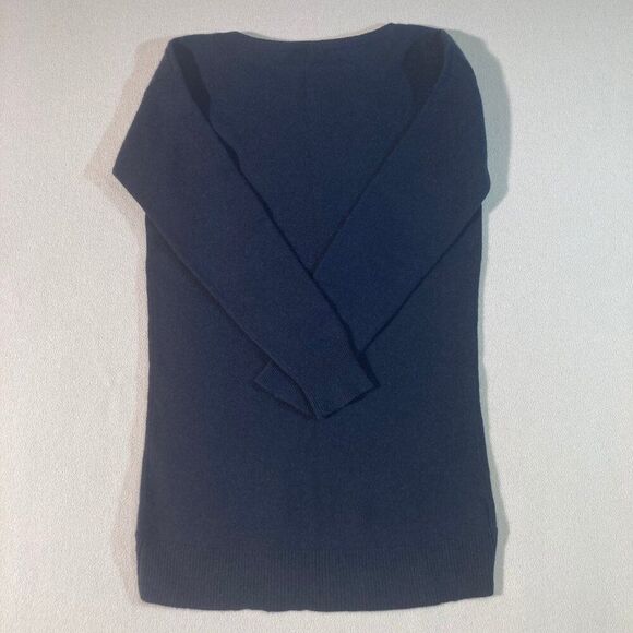 Ann Taylor Cashmere Sweater Sz Small Navy Round Neck Long Sleeve Quiet Luxury - Picture 8 of 8
